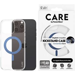 CARE by PanzerGlass iPhone 16 Pro Max Feature Kickstand Cover - MagSafe Kompatibel - Transparent / Coronet Blue