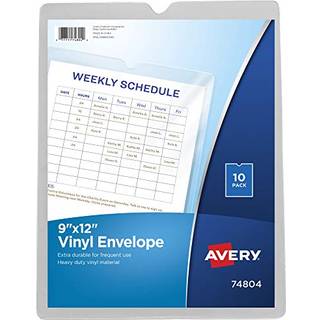 Avery File Konvolutter 9"""" x 12"""" rejsedokumentarrang?r Holder op til ark 10 klare vinylkonvolutter (74804)