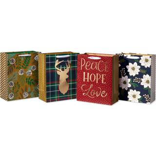 American Greetings 13"""" store julegaveposer Grnt og bogstaver (4 poser)