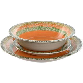 Spisestel Home ESPRIT Orange Stentøj 27 x 27 x 2 cm 18 Dele