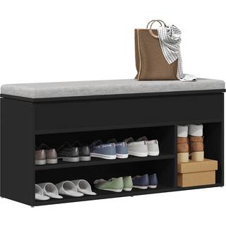 Skobænk 102X30,5X45 Cm Konstrueret Træ - Sort