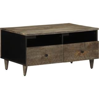 Sofabord 80X54X40 Cm Massivt Mangotræ Lysegrå