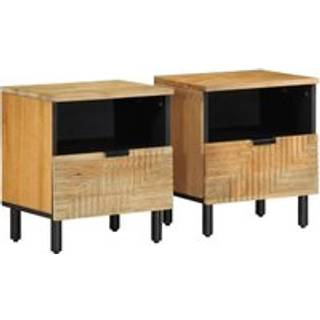 Sengeborde 40X33X46 Cm Massivt Brun - 2 / mangotræ