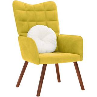 lænestol fløjl gul