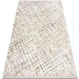 Moderne tæppe DUKE 51550 beige / creme - Gitter, struktureret, meget blød, frynser 200x290 cm