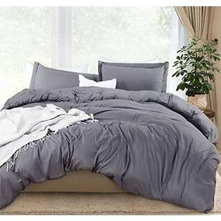 UTOPIA STEDDING DUVET -DÆKNING SET - 1 DUVET -DÆKNING MED 2 PILLOW SHAMS - 3 stykker dyneafdækning med lynlås lukning - Ultra Soft børstet mikrof
