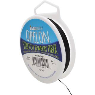 Perlsmed Opelon Cord Stretch smykker fiber sort farve .7 mm diameter 5 meter spole til smykkefremstilling