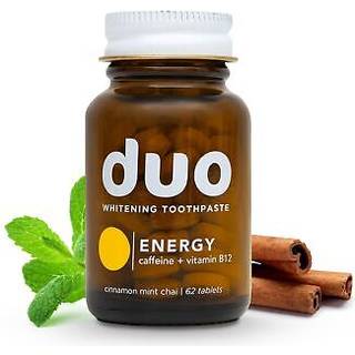 Duo Energy tandpasta tabletter | Koffein + B12 m/Nano-Hydroxyapatit (nHa) - Whitening Remineralize & Reducer Sensitivity | Bredygtig og plastfri