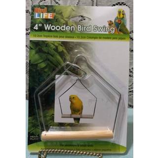 Penn-Plax Bird-Life Bird Swing for Cage | Natural Aborre Stand | Til parakitter Cockatiels Lovebirds Conures og Birds i sm? st?rrelser | 4 tommer