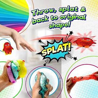 Ja -Ru's Splat Pets - Animal Stress Balls (6 Splat Animals diverse). Sensorisk fidget Styrofoam -perler til b?rn og voksen. Press leget?jsfest fa