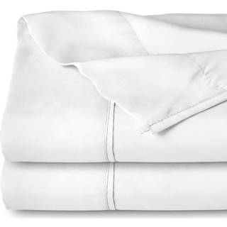 Bare hjem dronning fladt ark - premium 1800 ultra -blød topark - hotel luksus - dobbelt børstet - let pleje - kun 2 dronning fladplader (dronning