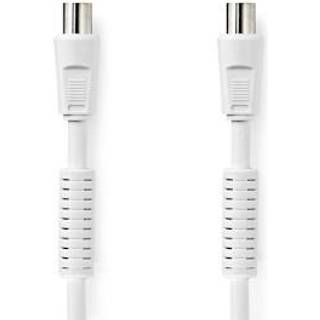 Nedis Coax Cable | IEC (Coax) Han | IEC (Coax) Hun | Nikkelplateret | 120 dB | 75 Ohm | Quad Skærmet | 15.0 m | Runde | PVC | Hvid | Label
