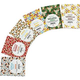 Exsens Gourmet Warming Massage Oil 6 Count Sampler Engangsbrug Smagsfyldt Naturlig vegansk ikke-farvning 3 ml (0,1 fl.oz) 6 Count (pakke med 1)