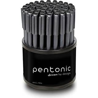 Linc Pentonic Black Ball Point Pen 1,0 mm Medium Point 50 Pack + Pen Organizer til skrivebord | Letv?gt & glat premiumpenne til journalf?ringspla