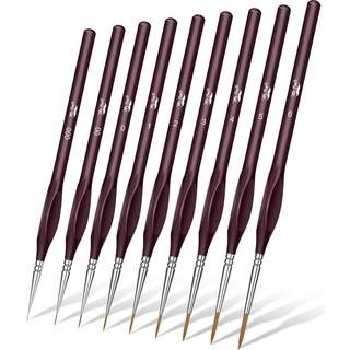 Mr. Pen-detaljer penselb?rster s?t 9 pcs brun miniature penselb?rster tynde penselb?rster model pensel b?rster fin spids pensel pensel pensel pen