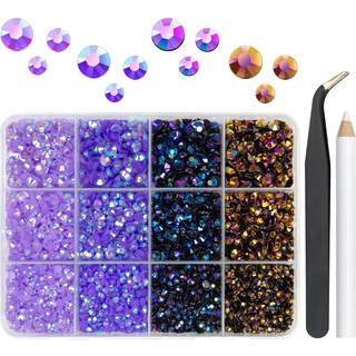 qiipii lilla gel?harpiks rhinestones bulk 3mm 4mm 5mm fladback let lilla sten til h?ndv?rk farverig ab ikke-hotfix m?rk lilla harpiks perler diam