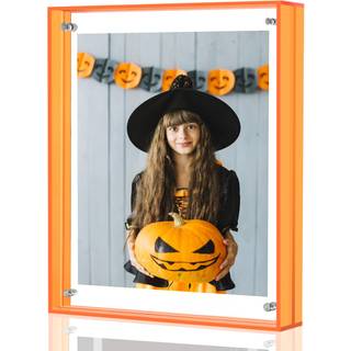 8x10 Billeder Rammer fantastisk farve akryl fotoramme væg & bordplade display rammer moderne flydende stil til hjemmekontordekoration orange (1 p