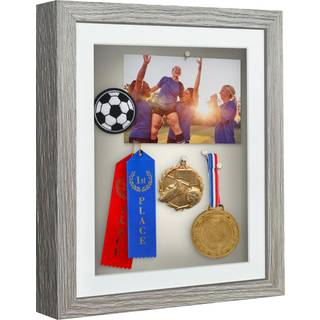 AmericanFlat 10x12 Shadow Box Frame med knust -resistent glas - Brug som 8x10 ramme med Mat eller 10x12 ramme uden mat - silhuetopsamling - drivv