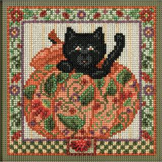 Peek-a-Boo Pumpkin Beaded tællet Cross Stitch Kit MH144202 knapper og perler 2014 efterår