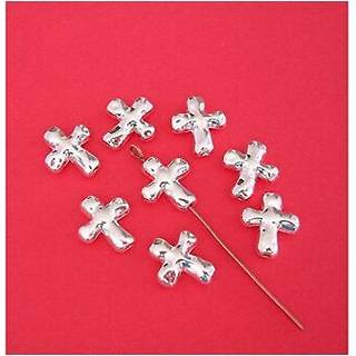 Peradstreasure 20 pcs- krydser perle s?lvbelagt til smykkerfremstilling.