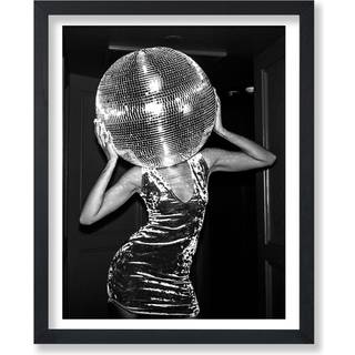 Plakat Master Vintage Photograph Poster - Retro Funny Print - Gift til kunstnerven - Kvindelig Disco Ball Music Party Fashion Luksus ?stetisk - V