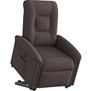 Løftestol Med Massage Stof Mørkebrun - Nej / Eldrevet tilbagelæningsfunktion