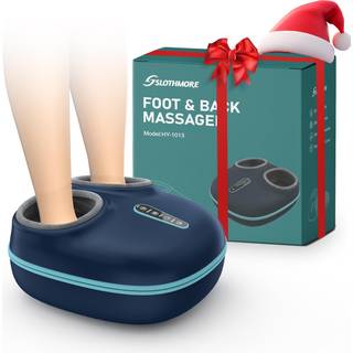 2-i-1 shiatsu fodmassager med varmefod varmere varmepude til cirkulation og smertelindring plantar fasciitis neuropati justerbar æltning massager
