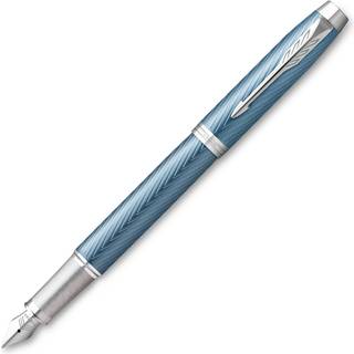 Parker IM premium blågrå med detaljer i krom, fyldepen