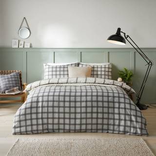 Furn Furn Grey Canberra Check Duvet Set