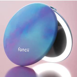 Fancii Taylor rejsesminkespejl med LED-lys genopladeligt 10x /1x forstrrelse og 3 lysindstillinger - Kompakt stort 5 bredt spejl til hndtaske o