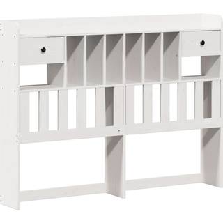 Seng Med Reol Uden Madras Massivt Fyrretræ - Hvid / 150 x 200 cm