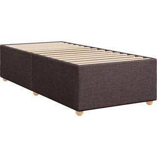 kontinentalseng med madras 100x200 cm stof mørkebrun