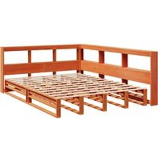 Seng Med Reol Uden Madras Massivt Fyrretræ - Gyldenbrun / 135 x 190 cm