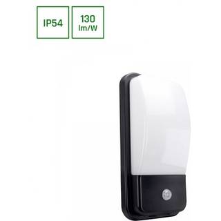 Enigo LED 20W - PIR, neutral hvid, 230V, 120°, IP54, 300x150x86mm, hvid/sort, rektangulær, facadelampe