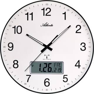 Atlanta 4573 Wanduhr mit Funkempfang Ana-Digi Schwarz