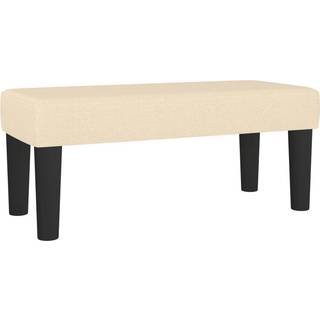 Kontinentalseng Med Madras Stof Farvet Creme - Med pynteknapper / 90 x 190 cm