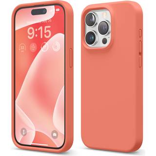 Elago kompatibel med iPhone 15 Pro Liquid Silicone Full Body Protective Case Stockfast bl?d mikrofiberforing Anti-scratch 6,1 tommer (Pink Poulo)