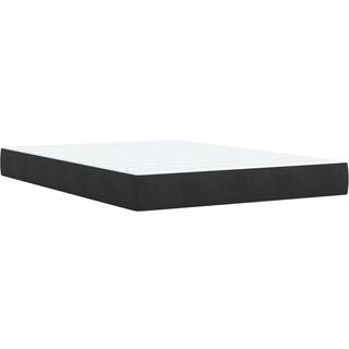 Kontinentalseng Med Madras Fløjl Sort - Med ensartet mønster / 160 x 200 cm