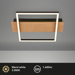 Kada loftlampe, 34x26 cm, træ, metal, sort