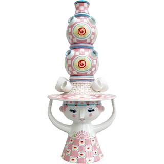 Lady with hat vase 50 cm, rosa
