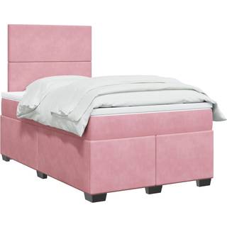 kontinentalseng 120x200 cm fløjl lyserød