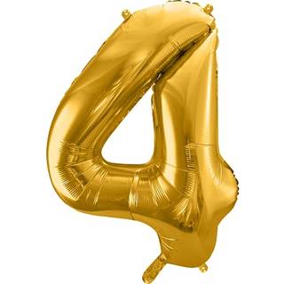 Folieballon "4" H:86 cm - flere varianter - assorteret (På lager i butik)