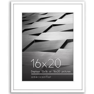 AmericanFlat 16x20 Picture Frame med poleret plexiglas - Brug som 12x16 ramme med Mat eller 16x20 ramme uden Mat - Streamline Collection - tynd f