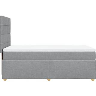kontinentalseng med madras 90x200 cm stof lysegrå