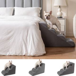 Kledyrstrapper til hje senge Sm og store hunde og katte - Hjdensitetsskumtrin med aftageligt betrk, der kan maskinvaskes - Letvgts brbar h