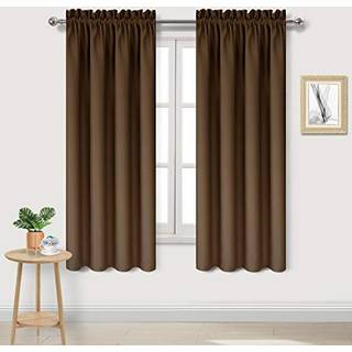 DWCN Brown Room Darkering Blackout Curtains - Rod Pocket Thermal Isolated Privacy Energy Saving Windows Gardin Gardin