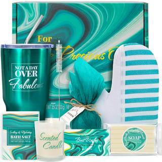 Badesæt til kvinder Gavekrop og jord Gavekurve til kvinder 8 stk. Kvinders julegaver til tumbler med halm fødselsdagsgaver til kvinder julegaver