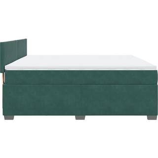 Kontinentalseng Fløjl Mørkegrøn - Med ensartet mønster / 180 x 200 cm
