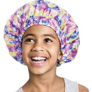 Rød af Kiss Kids Shower Cap genanvendelig vandtæt vaskbare hårhætter til børnebrusekapper til drenge og piger (tie-farvestof)