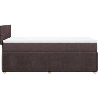 kontinentalseng med madras 90x200 cm stof mørkebrun